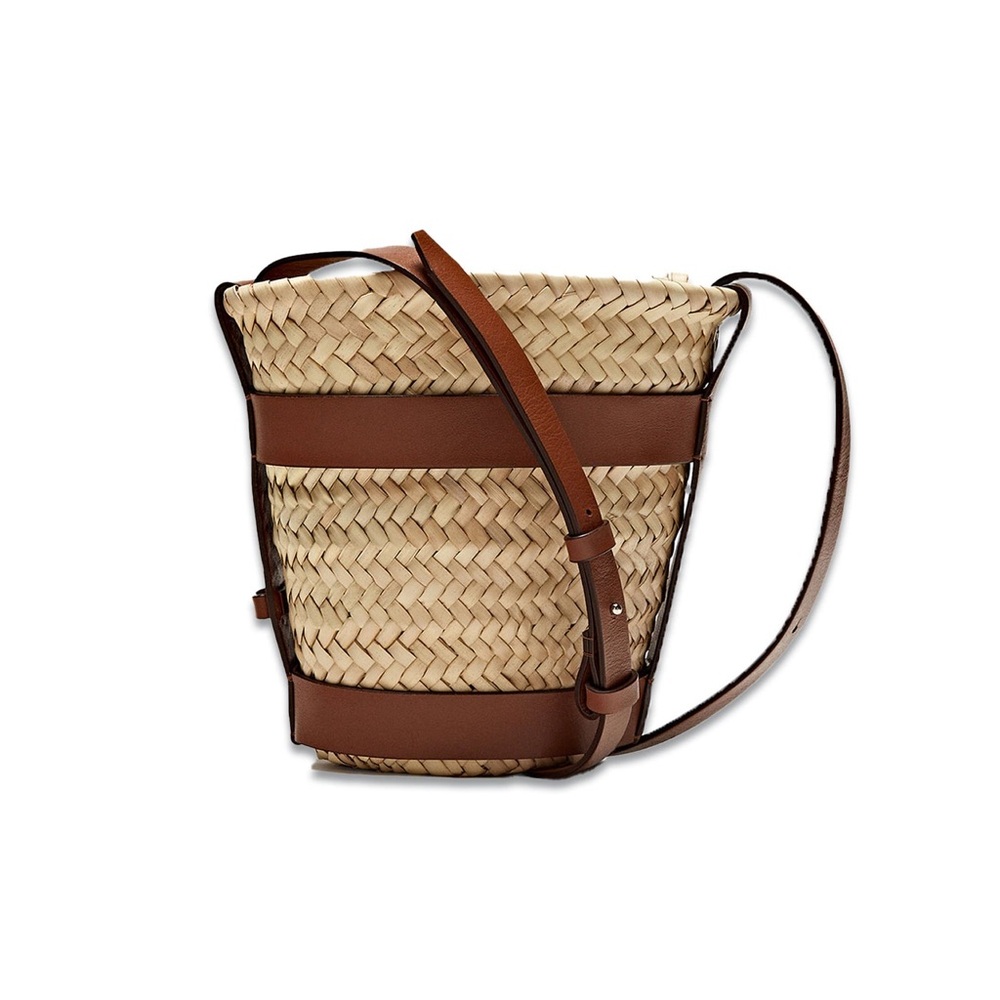 Massimo Dutti Tan and Brown Woven Crossbody Bag - Picture 2 of 3